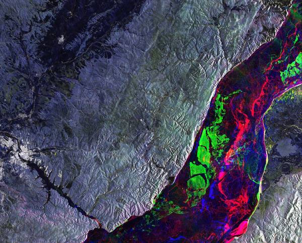 Irkutsk and Lake Baika Sentinel-1 image