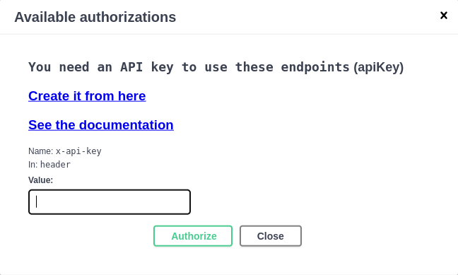 Enter API key